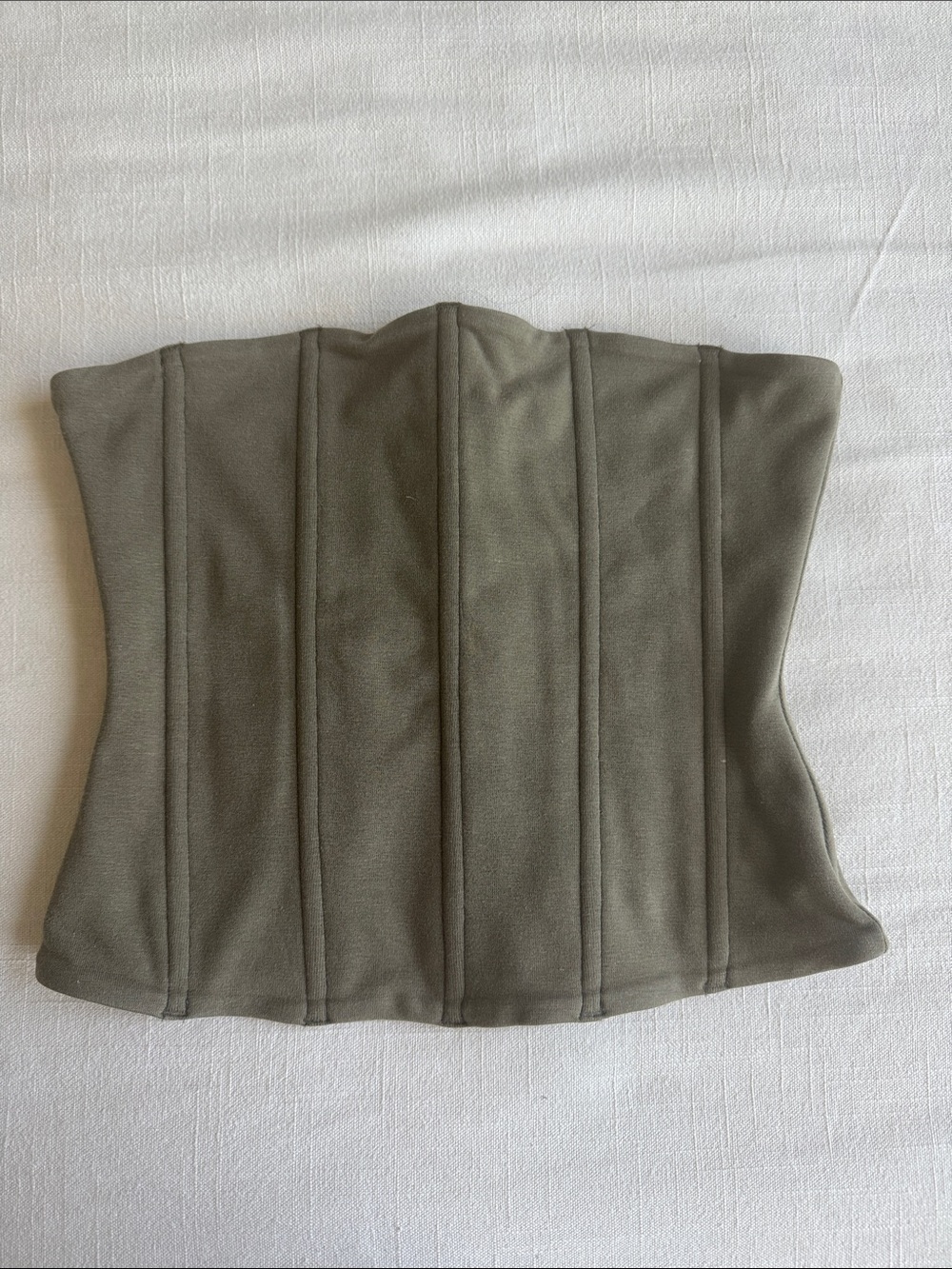 SKIMS — Olive Green Structured Corset Top — SMALL